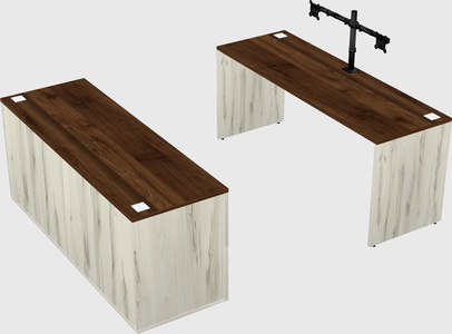 Parallel desk with credenza
