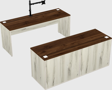 Parallel desk with credenza