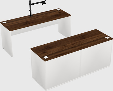 Parallel desk with credenza