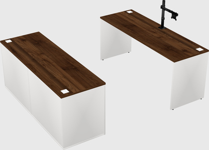 Parallel desk with credenza