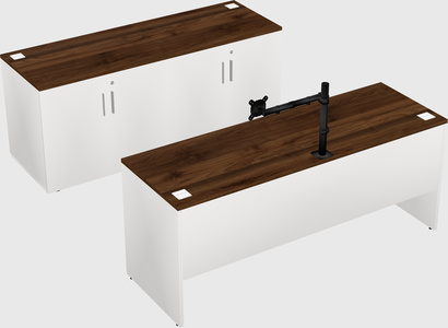 Parallel desk with credenza