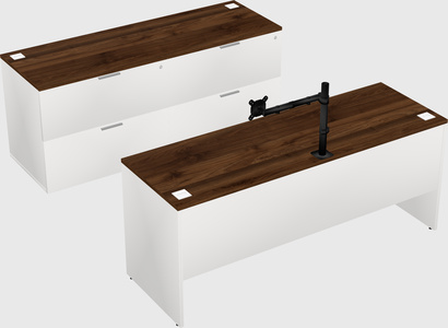 Parallel desk with credenza