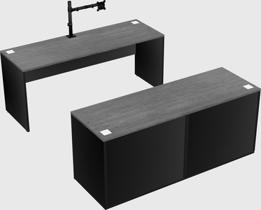 Parallel desk with credenza