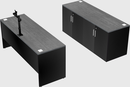 Parallel desk with credenza