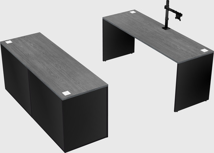 Parallel desk with credenza