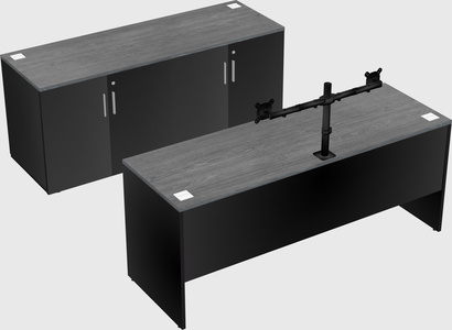 Parallel desk with credenza
