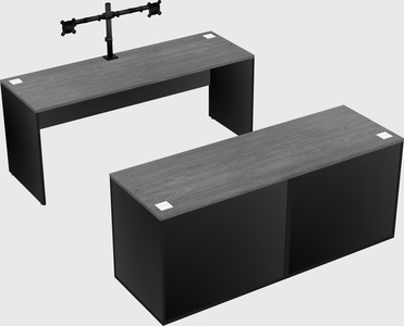 Parallel desk with credenza