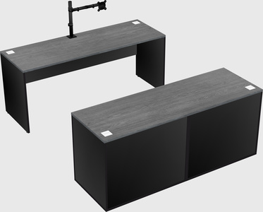 Parallel desk with credenza