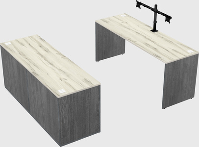 Parallel desk with credenza
