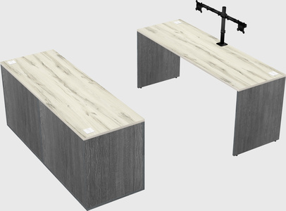 Parallel desk with credenza