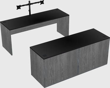 Parallel desk with credenza