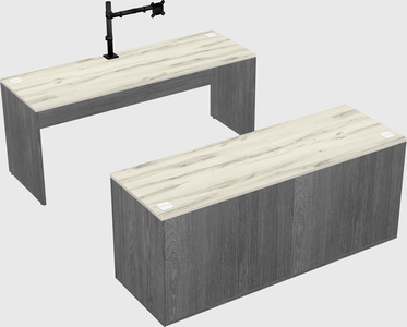 Parallel desk with credenza