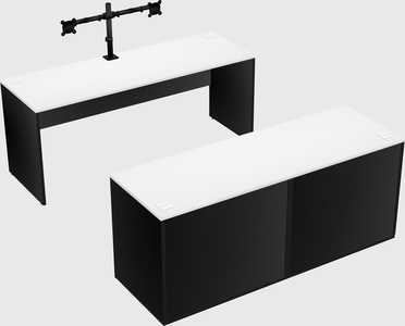 Parallel desk with credenza