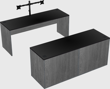 Parallel desk with credenza
