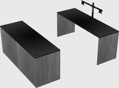 Parallel desk with credenza