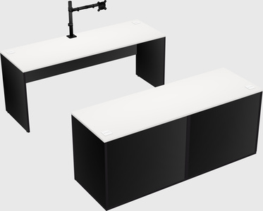 Parallel desk with credenza
