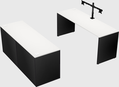 Parallel desk with credenza
