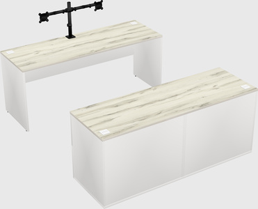 Parallel desk with credenza