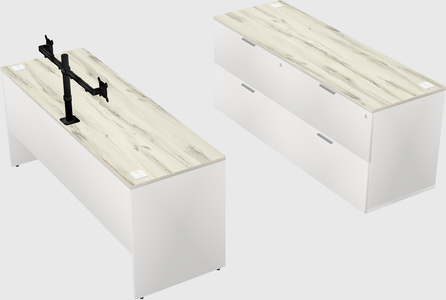 Parallel desk with credenza