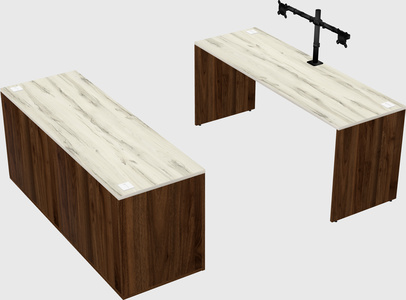 Parallel desk with credenza