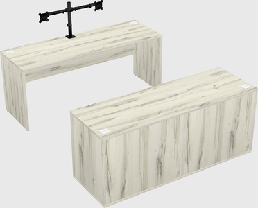 Parallel desk with credenza