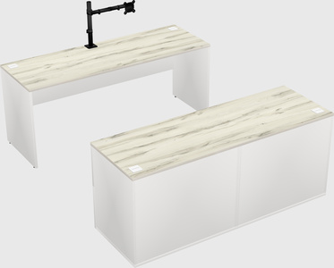 Parallel desk with credenza