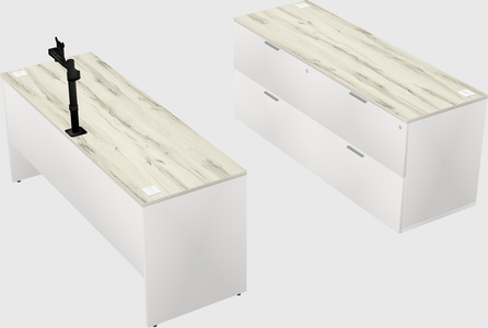 Parallel desk with credenza
