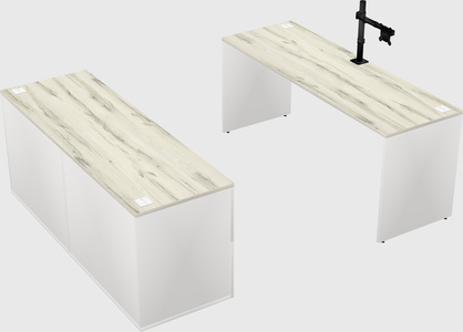 Parallel desk with credenza