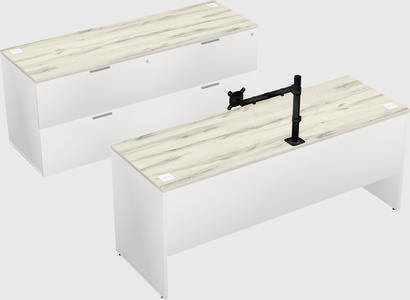 Parallel desk with credenza