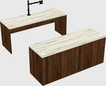Parallel desk with credenza