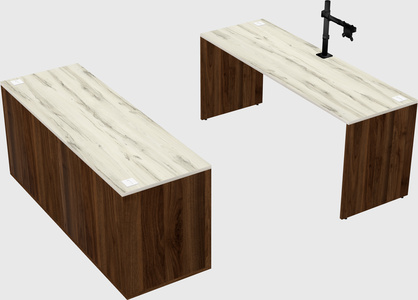 Parallel desk with credenza
