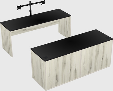 Parallel desk with credenza
