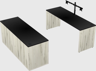 Parallel desk with credenza