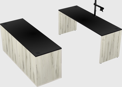 Parallel desk with credenza