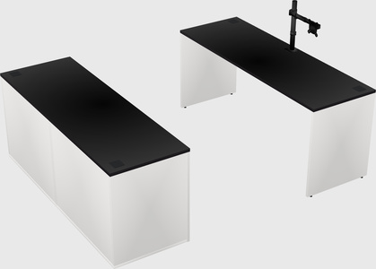 Parallel desk with credenza