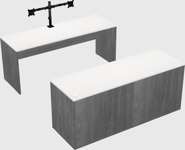 Parallel desk with credenza