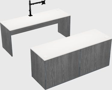 Parallel desk with credenza