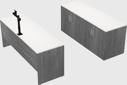 Parallel desk with credenza