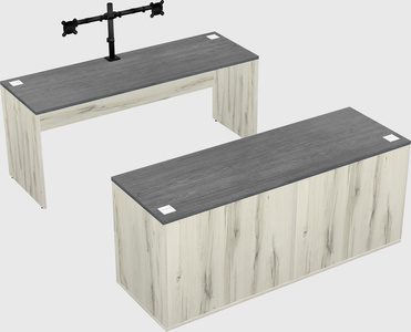 Parallel desk with credenza