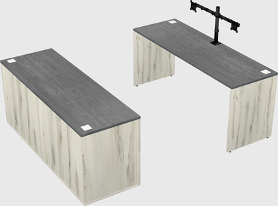 Parallel desk with credenza