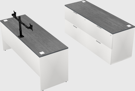 Parallel desk with credenza
