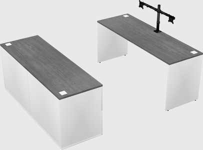 Parallel desk with credenza