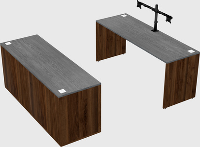 Parallel desk with credenza