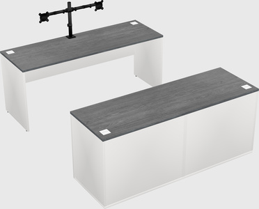 Parallel desk with credenza