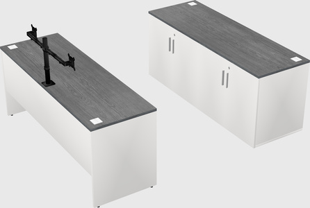 Parallel desk with credenza