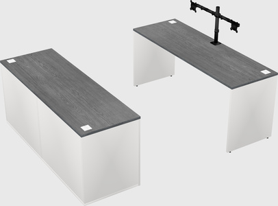 Parallel desk with credenza