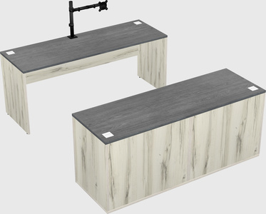 Parallel desk with credenza