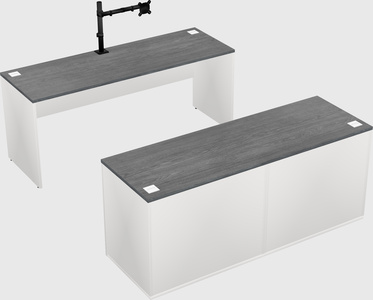 Parallel desk with credenza