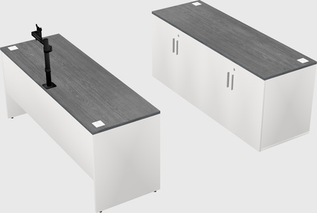 Parallel desk with credenza