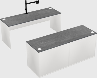 Parallel desk with credenza